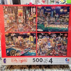 3/$20 City Lights 4 x 500pcs Puzzle Collection